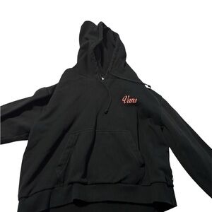 Vans Black Hoodie with pink Embroidery-large